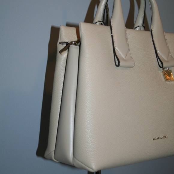 MICHAEL KORS ROLLINS LARGE SATCHEL OAT LEATHER - Picture 3 of 8